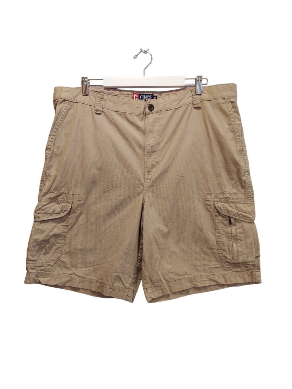 Chaps Shorts Mens 42 Khaki Tan Cargo Rip Stop Relaxed Fit gorpcore Work Rugged